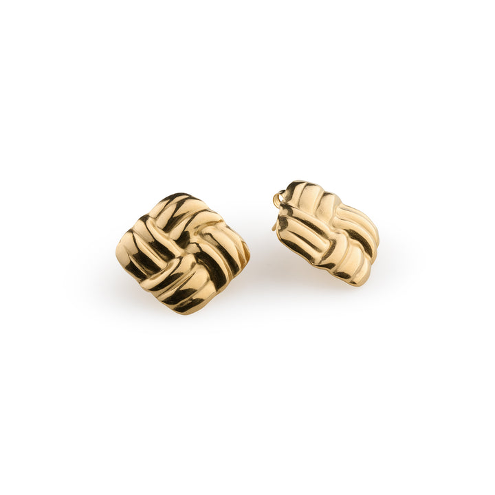 Hilde - Boucles d'oreilles en acier inoxydable en forme de nœud