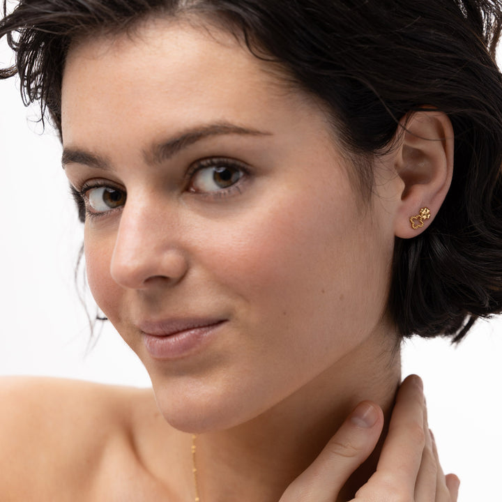 Irma - Boucles d'oreilles en acier inoxydable en forme de trèfle