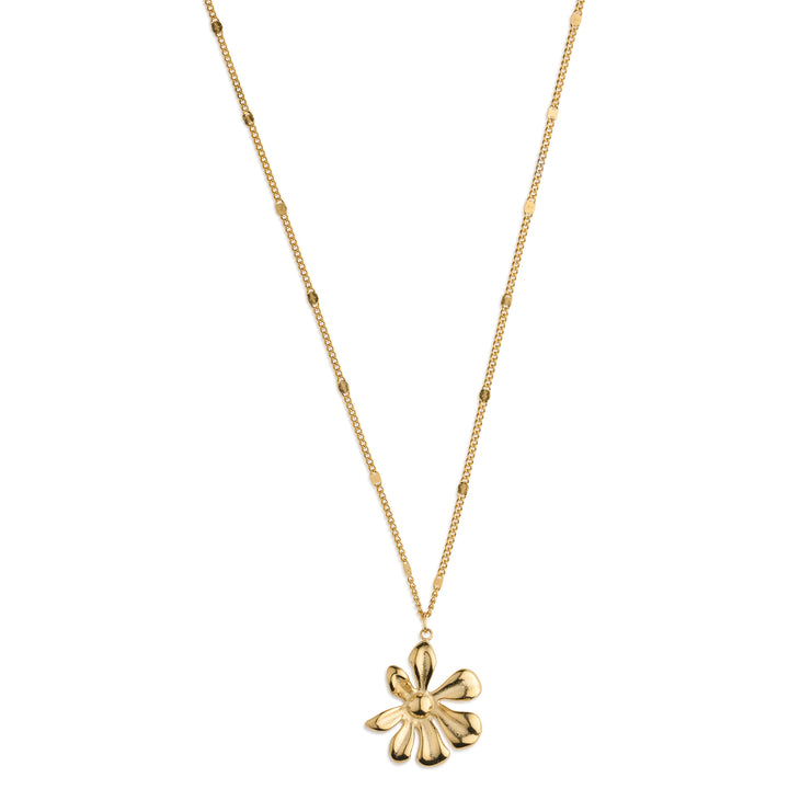 Winry - Collier pendentif fleur irrégulière en acier inoxydable
