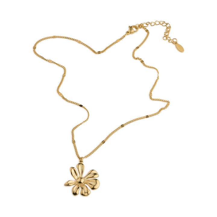 Winry - Collier pendentif fleur irrégulière en acier inoxydable