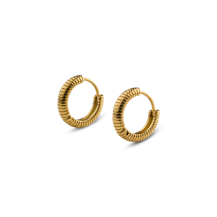 Vivia - Boucles d'oreilles créoles striées en acier inoxydable