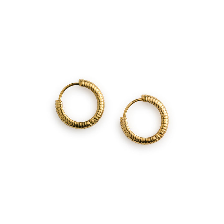 Vivia - Boucles d'oreilles créoles striées en acier inoxydable
