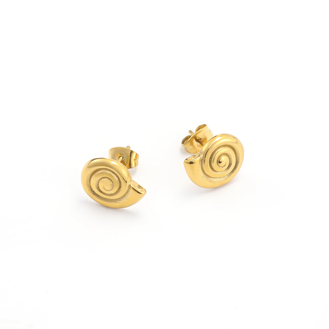 Anne - Boucles d'oreilles à tige en acier inoxydable doré
