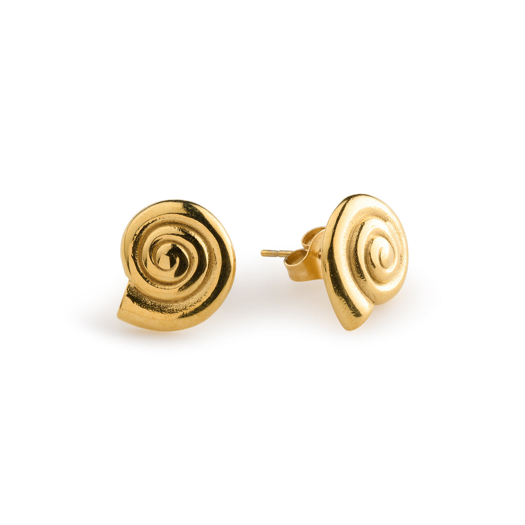 Anne - Boucles d'oreilles à tige en acier inoxydable doré