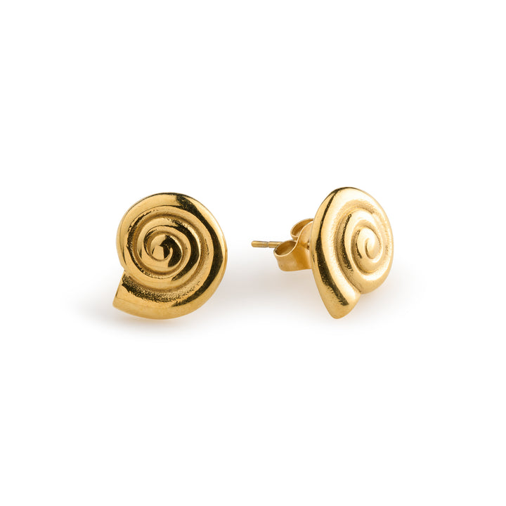 Anne - Boucles d'oreilles à tige en acier inoxydable doré