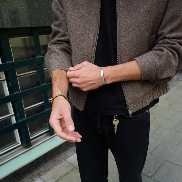 Tage - Bracelet Jonc Cannelé en Acier Inoxydable