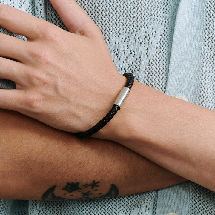 Oliver - Bracelet en cuir acier inoxydable