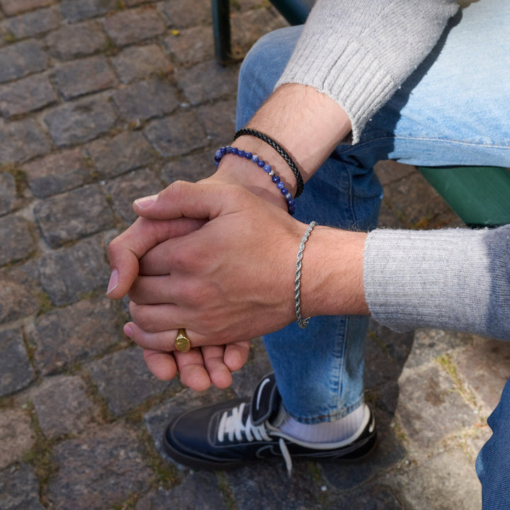 Oliver - Bracelet en cuir acier inoxydable