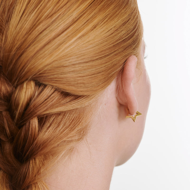 Vilda - Boucles d'oreilles anneau étoile en acier inoxydable