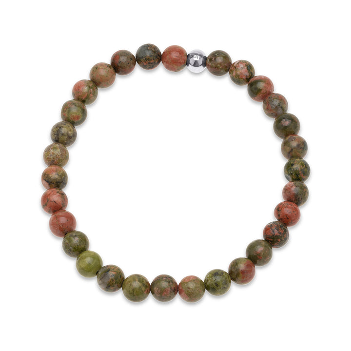 Erik - Bracelet en perles de pierre en acier inoxydable