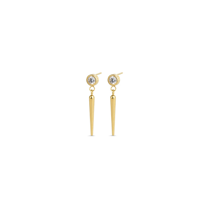 Bim - Boucles d'oreilles à pointe en cristal en acier inoxydable