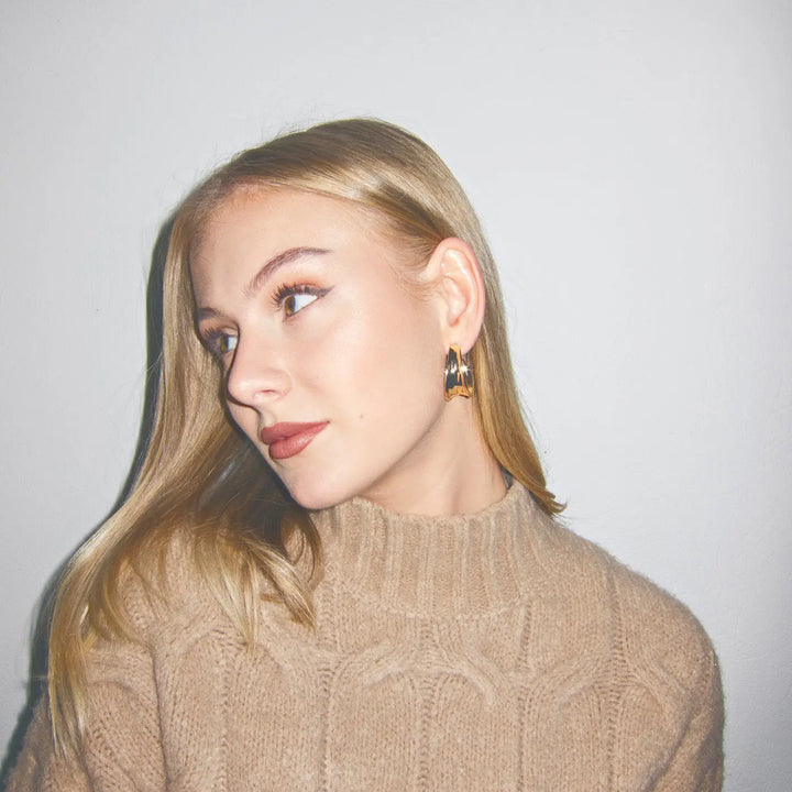 Large hammered hoop earrings Timi of Sweden