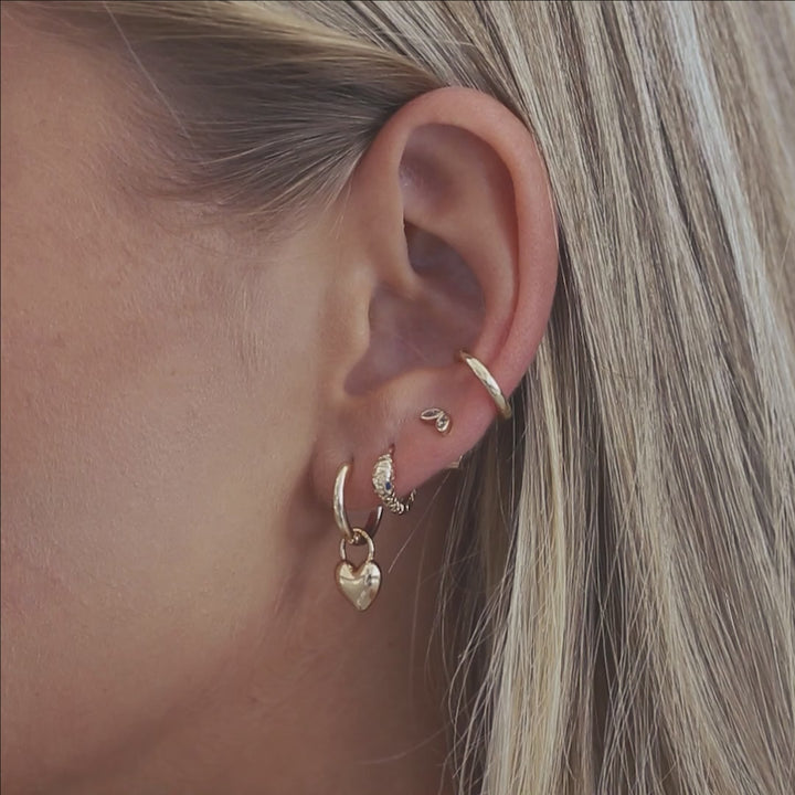 Boucle d'oreille créole en forme de coeur