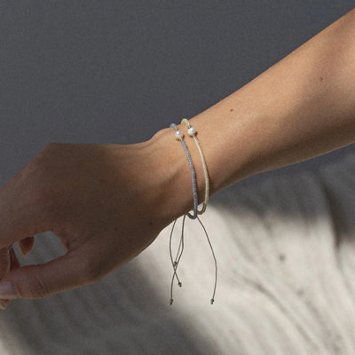 Alba - Bracelet perle avec perle macramé