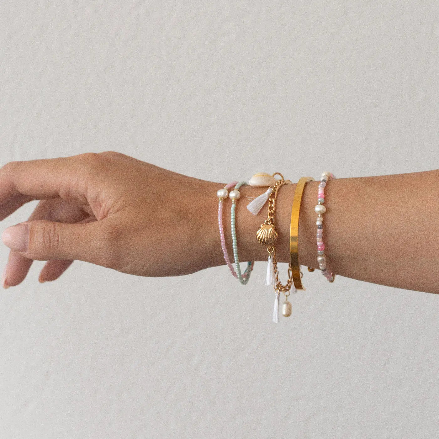 Alba - Bracelet perle avec perle macramé