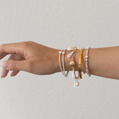 Alba - Bracelet perle avec perle macramé
