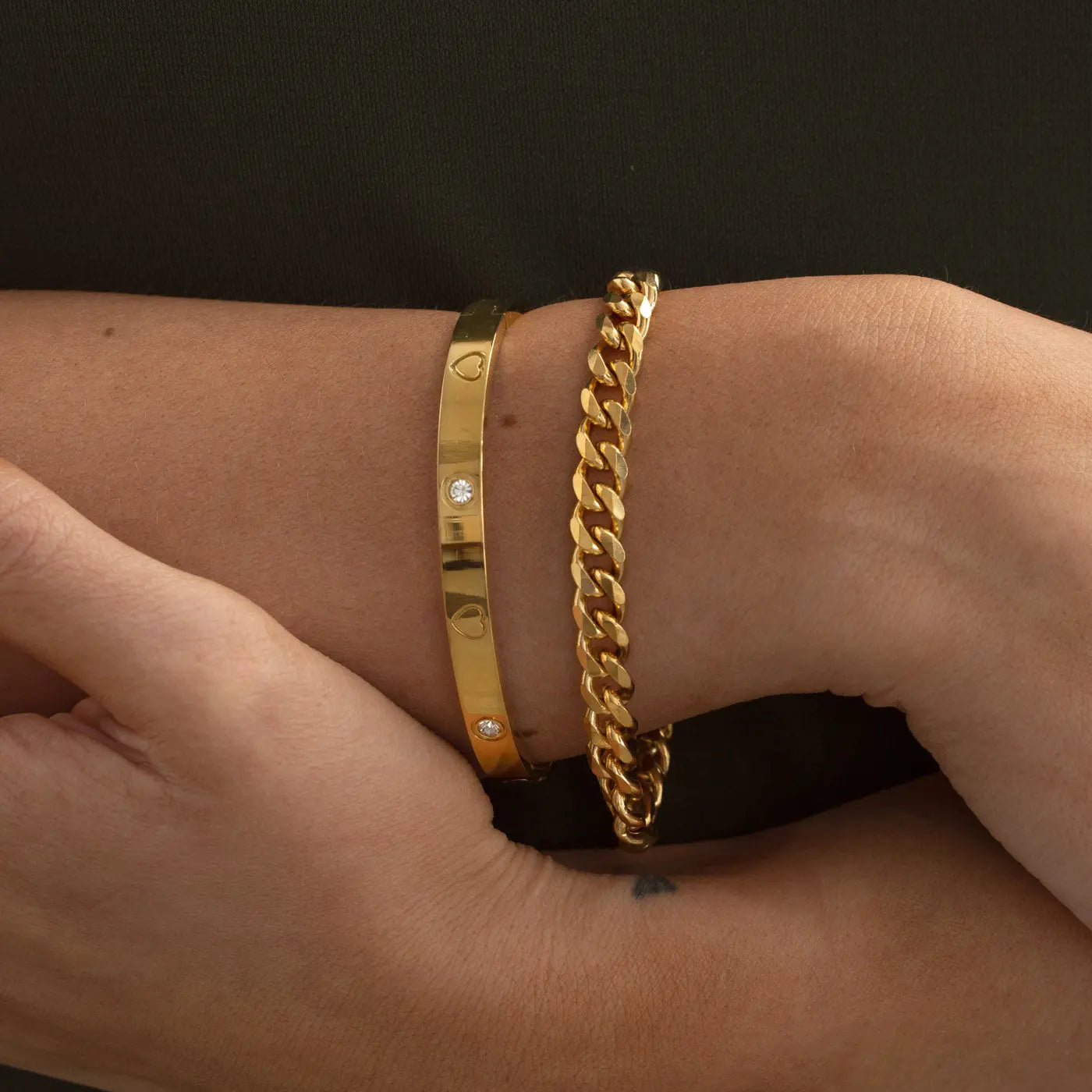 Fay - Jonc Cristal et Coeurs Acier Inoxydable