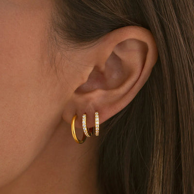 Audrey - Boucles d'oreilles créoles en cristal