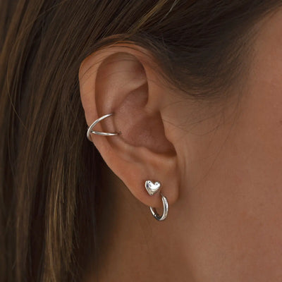 Uli - Boucle d'Oreille Croisée Acier Inoxydable