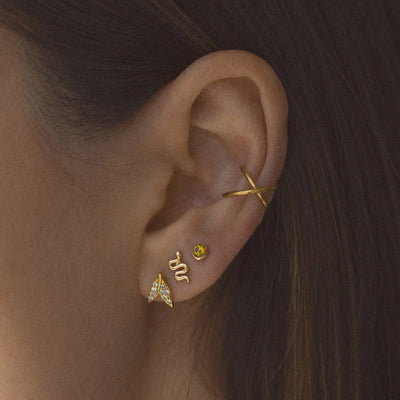 Uli - Boucle d'Oreille Croisée Acier Inoxydable
