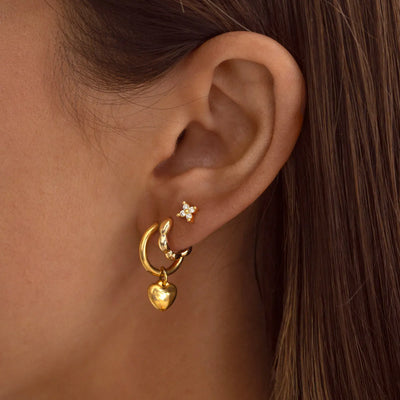 Ana - Clous d'oreilles feuille de cristal