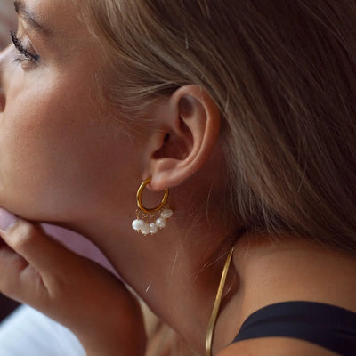Estelle - Boucles d'oreilles créoles perles