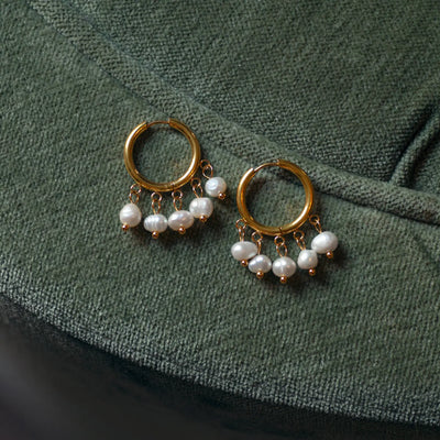 Estelle - Boucles d'oreilles créoles perles
