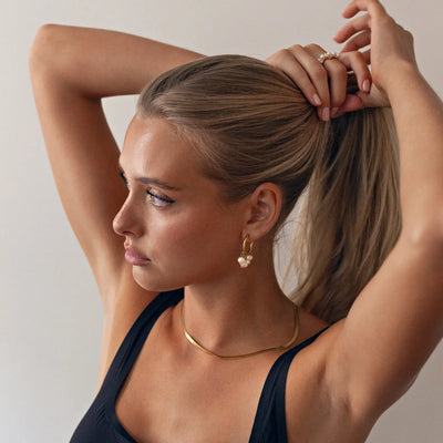 Estelle - Boucles d'oreilles créoles perles