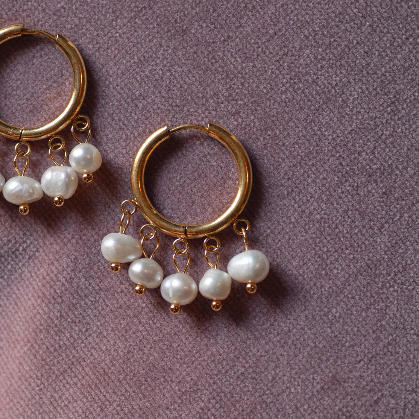 Estelle - Boucles d'oreilles créoles perles