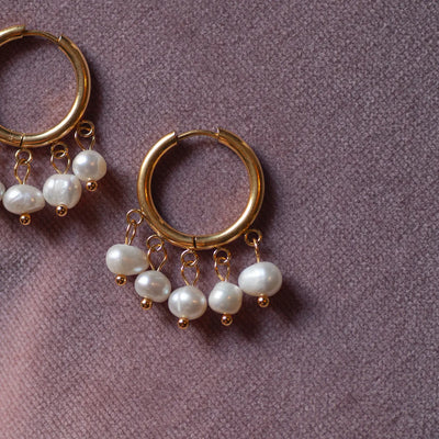 Estelle - Boucles d'oreilles créoles perles