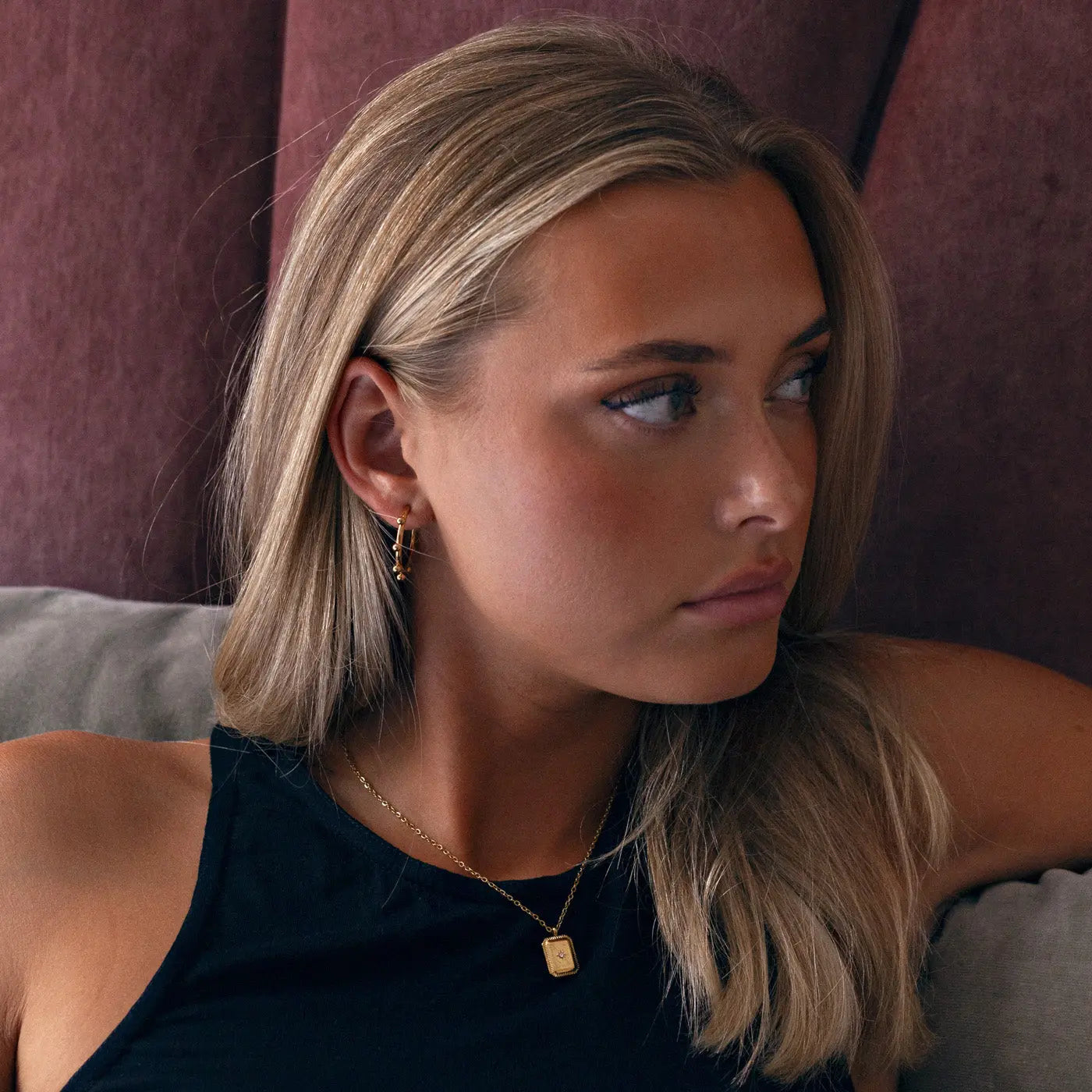 Gabriella - Boucles d'oreilles créoles souples en acier inoxydable
