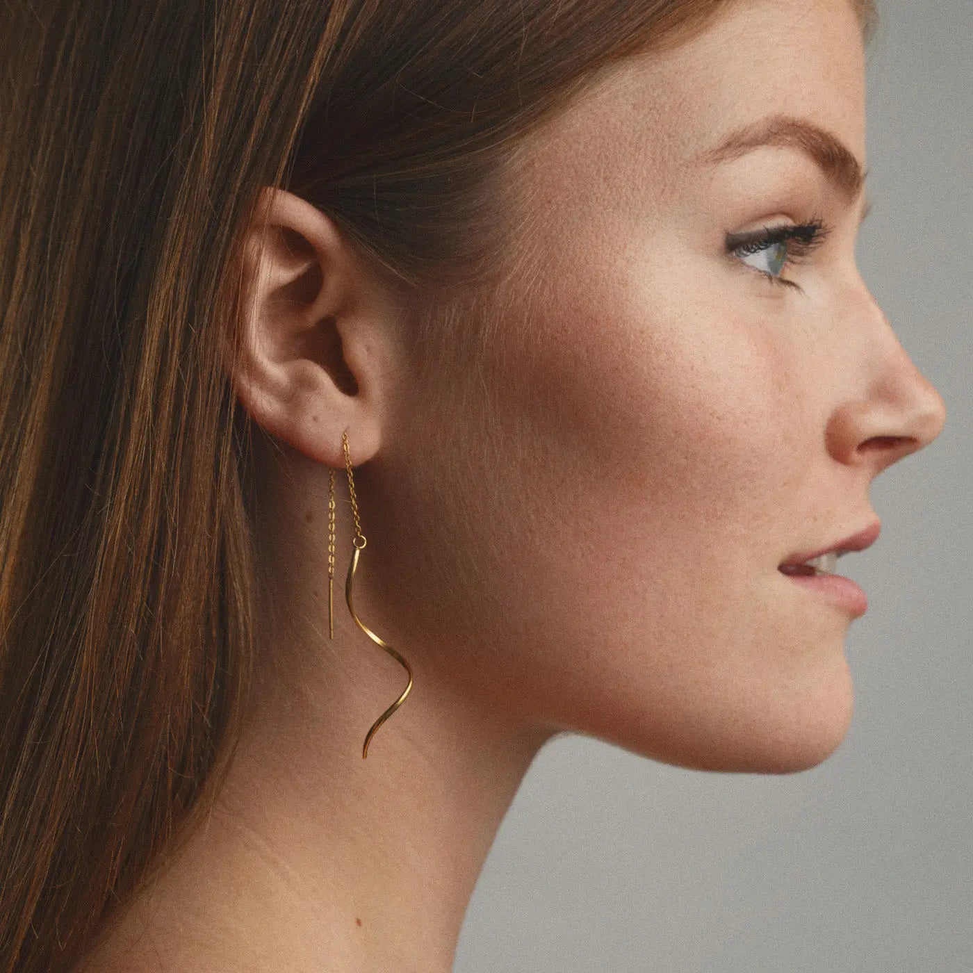Tina - Boucles d'Oreilles Chaîne Forme Tourbillonnante Acier Inoxydable