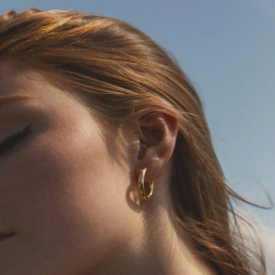 Laurie - Boucles d'Oreilles Créoles Cristal Acier Inoxydable