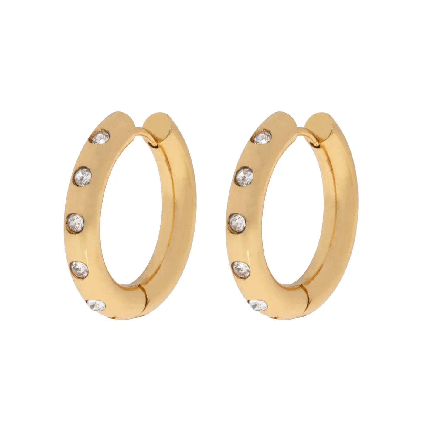Laurie - Crystal Hoop Earrings Stainless Steel