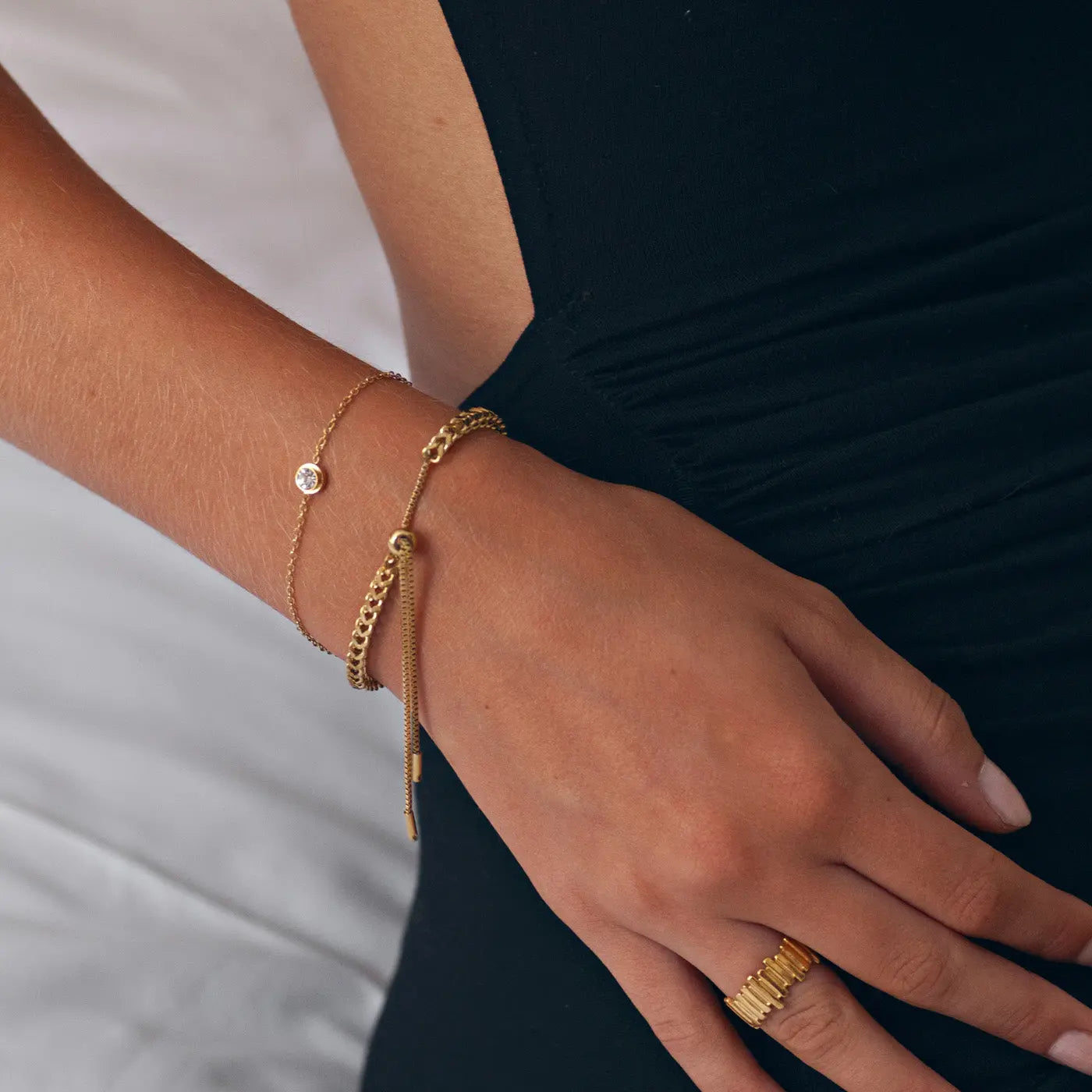 Zoé - Bracelet Chaîne Style Macramé Acier Inoxydable