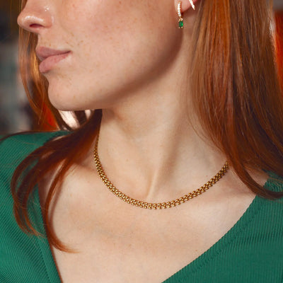 Fleur - Collier Wishbone Acier Inoxydable