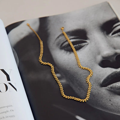 Fleur - Collier Wishbone Acier Inoxydable