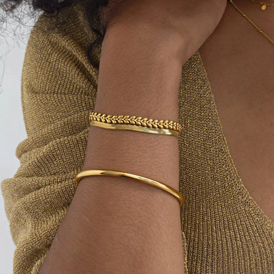 Fleur - Bracelet Wishbone Acier Inoxydable