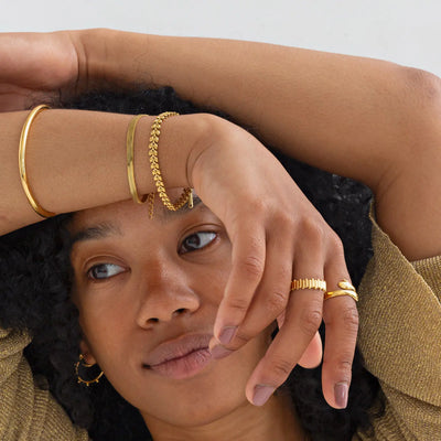 Fleur - Bracelet Wishbone Acier Inoxydable