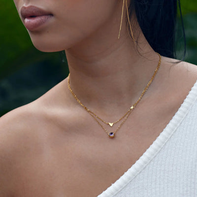 Collier en cristal de chakra en acier inoxydable