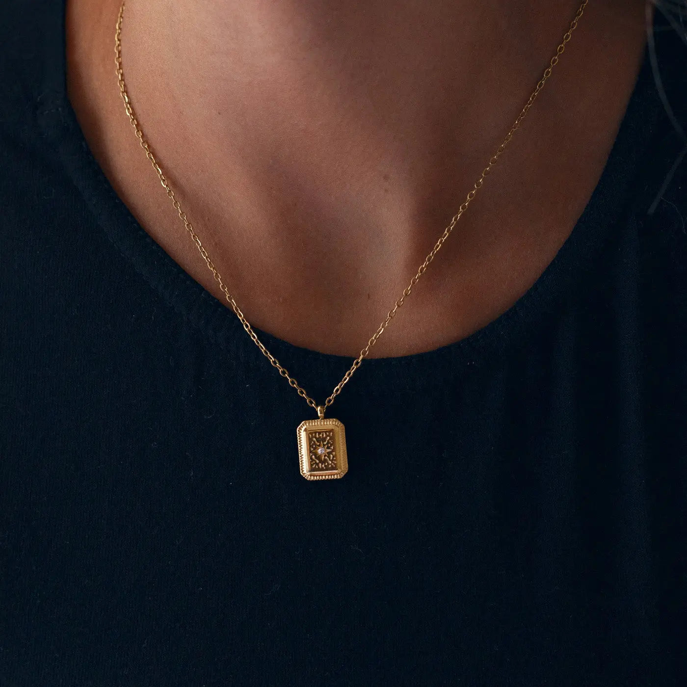 Jules - Collier Étiquette d'Amour Acier Inoxydable