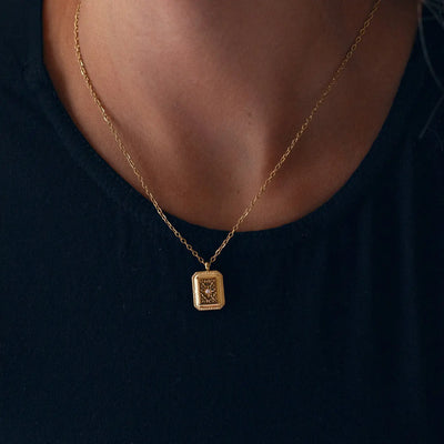 Jules - Collier Étiquette d'Amour Acier Inoxydable