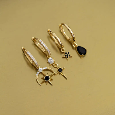 Elvira - Boucles d'oreilles créoles étoile en cristal