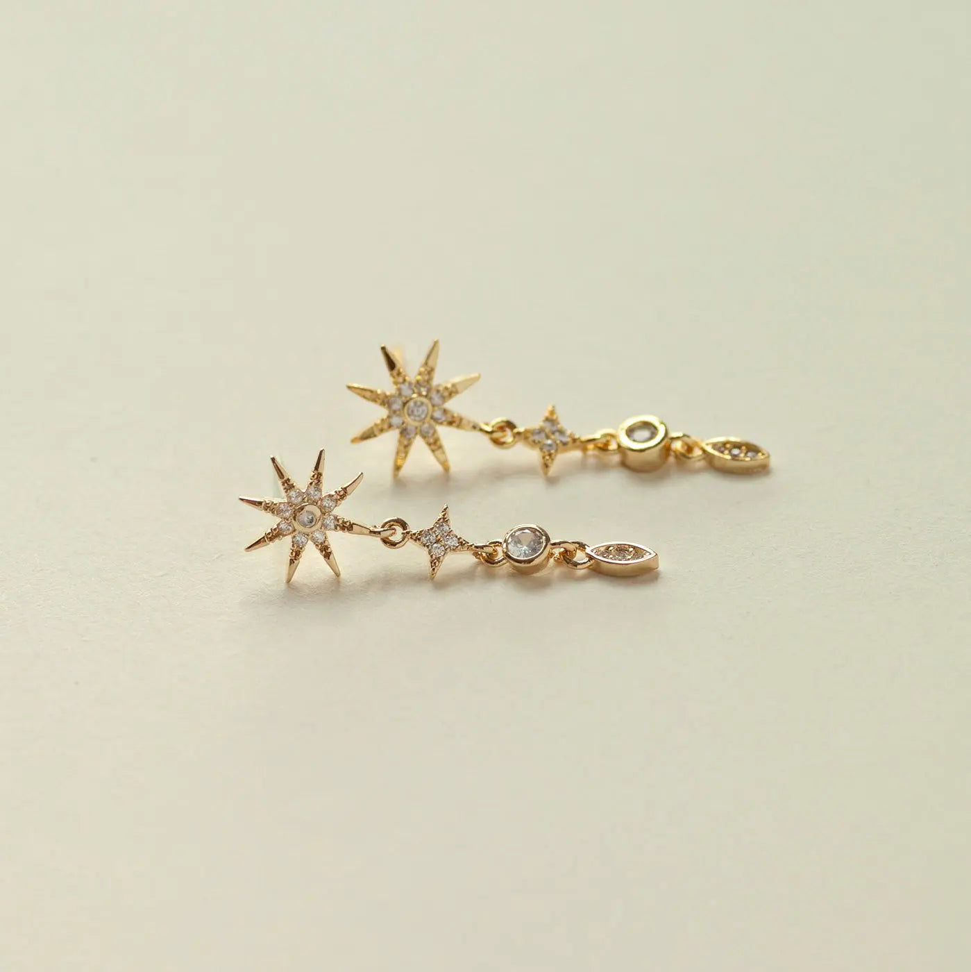 Aurora - Dangling Luxe Crystal Star Stud Earrings