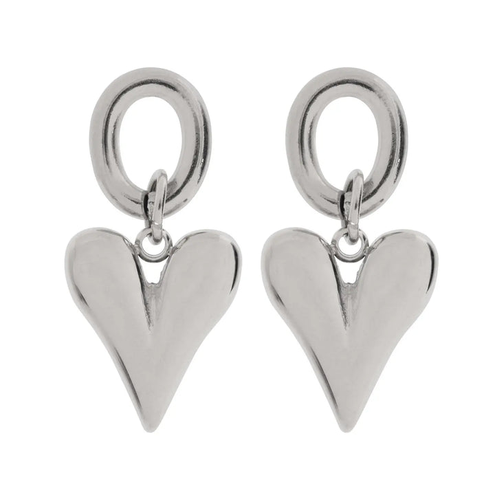 Laurel - Hanging Heart Stud Earring Stainless Steel Timi of Sweden