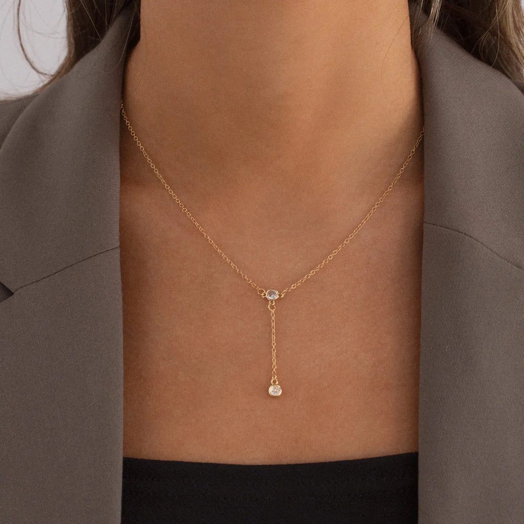 Nina - Crystal Lariat Necklace