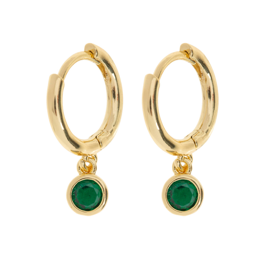 Brave - Boucles d'oreilles en cristal vert en forme de hoop
