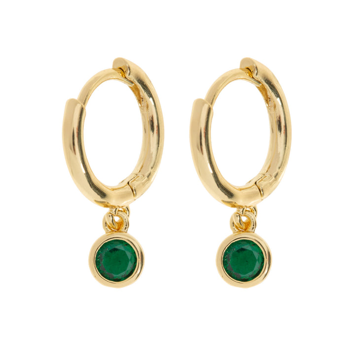 Brave - Boucles d'oreilles en cristal vert en forme de hoop