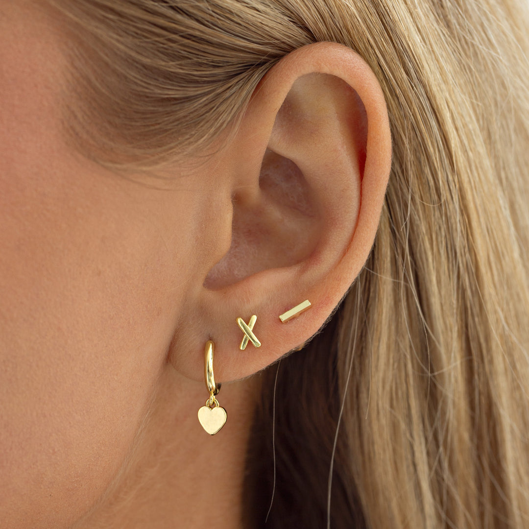 Sutton - Boucles d'oreilles créoles cœur classique