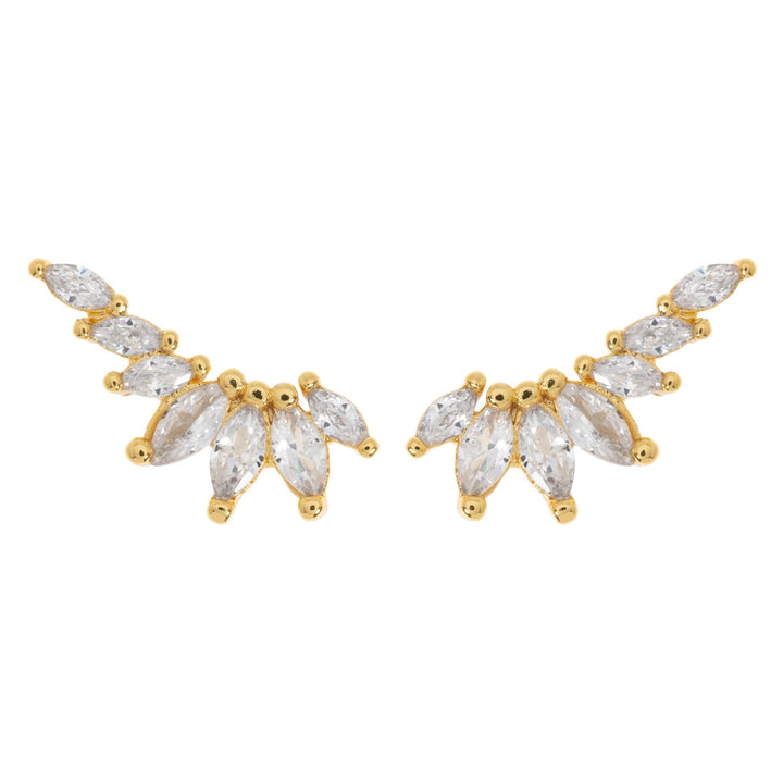 Zubi - Boucles d'oreilles Crystal Leaf Ear Climber